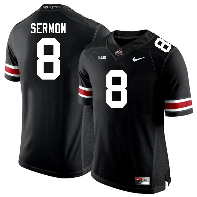 #8 Trey Sermon Ohio State Buckeyes Jerseys Football Stitched-Black